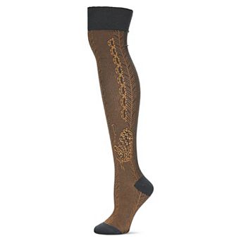 Women's Pretty Peacock Cotton Blend Over The Knee Sock
