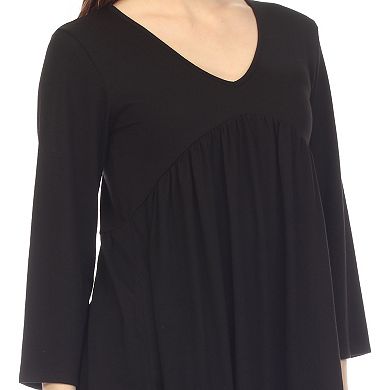 Women's Empire Waist V-neck Tunic Top