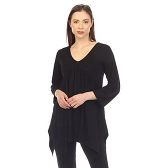 Women's Empire Waist V-neck Tunic Top