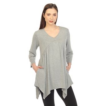 Women's Empire Waist V-neck Tunic Top