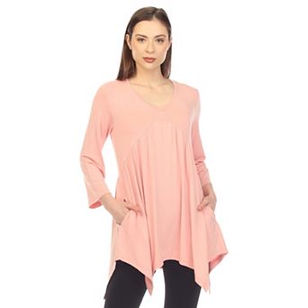Women's Empire Waist V-neck Tunic Top