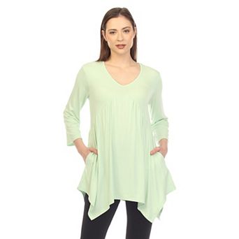 Women's Empire Waist V-neck Tunic Top