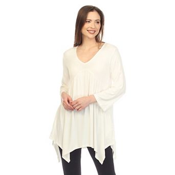 Women's Empire Waist V-neck Tunic Top