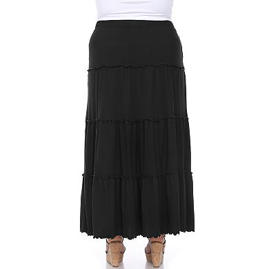 Plus Size Super Soft Tiered Maxi Skirt