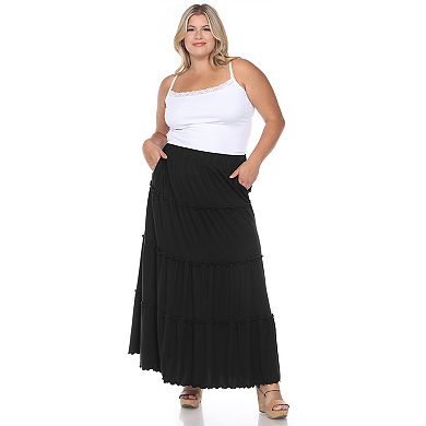 Plus Size Super Soft Tiered Maxi Skirt