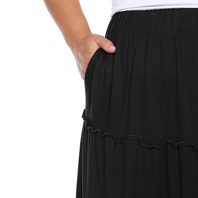 Plus Size Super Soft Tiered Maxi Skirt