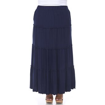 Plus Size Super Soft Tiered Maxi Skirt