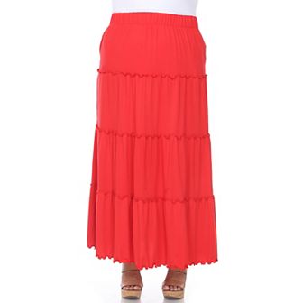 Plus Size Super Soft Tiered Maxi Skirt
