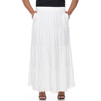 Plus Size Super Soft Tiered Maxi Skirt