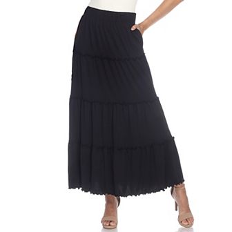 Women's Super Soft Tiered Maxi Skirt
