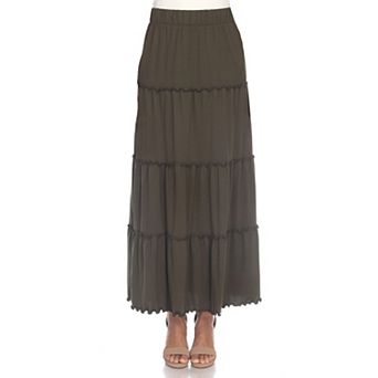 Women's Super Soft Tiered Maxi Skirt
