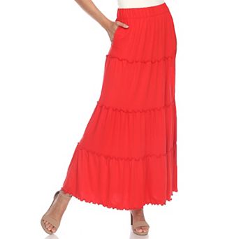 Women's Super Soft Tiered Maxi Skirt