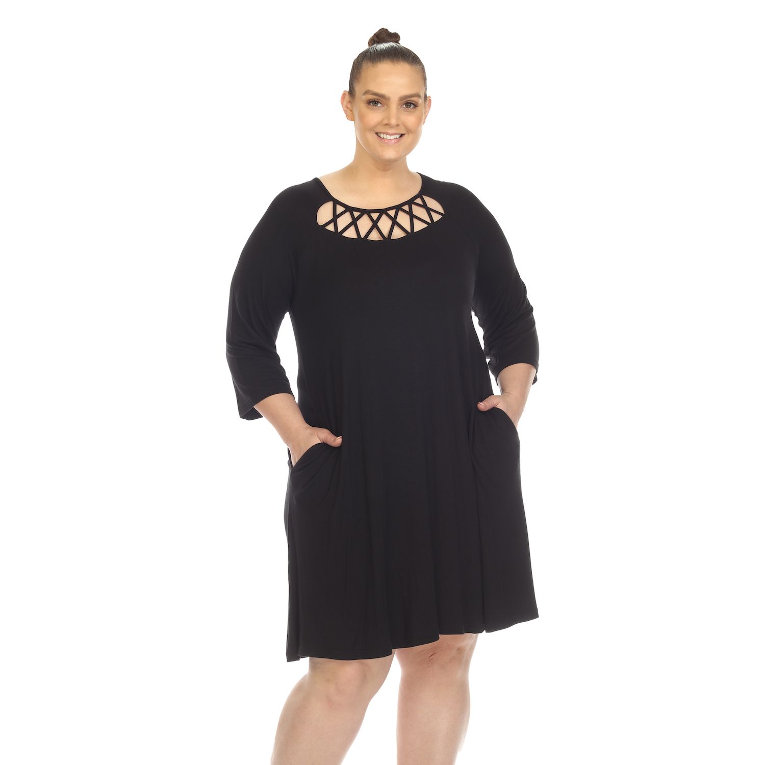 Женские платья Criss Plus Size Criss Cross Neckline Swing Midi Dress