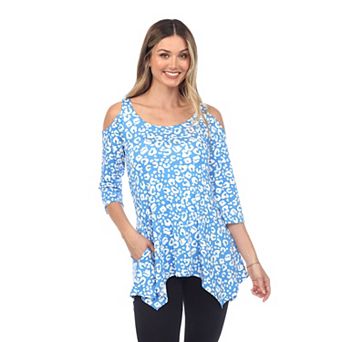 Women's Floral Printed Cold Shoulder Tunic