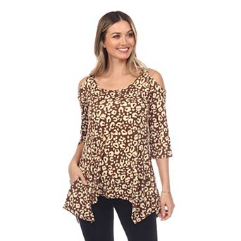 Women's Floral Printed Cold Shoulder Tunic