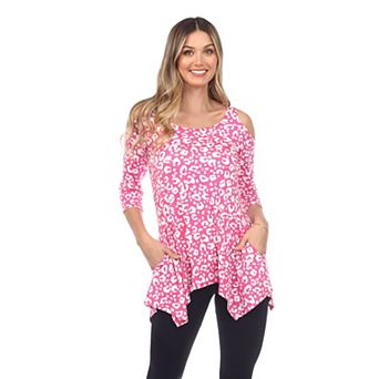 Women's Floral Printed Cold Shoulder Tunic