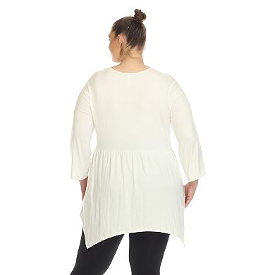 Women's Plus Size Empire Waist V-neck Tunic Top