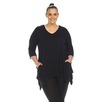 Women's Plus Size Empire Waist V-neck Tunic Top