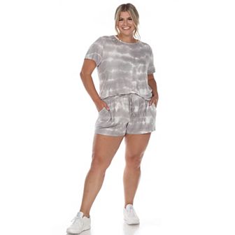 Plus Size 2 pc Top & Shorts Lounge Set