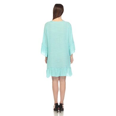 Women's Sheer Crochet Knee Length Cover Up Dress