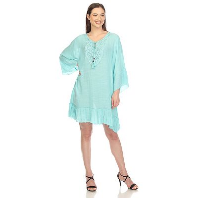slim fit dress slacks Green 1930s Crochet Knit Cover-Up Dress