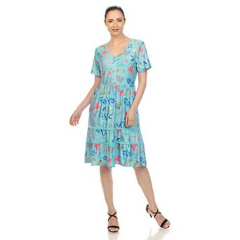 Women's Floral Short Sleeve Knee Length Dress