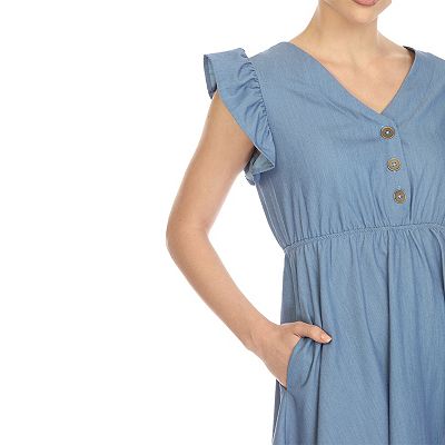 a knee length ruffle ra ra cotton dress The Lakeside Collection Women's Plus Size Knee-Length Dress with Ruffle Short Sleeve