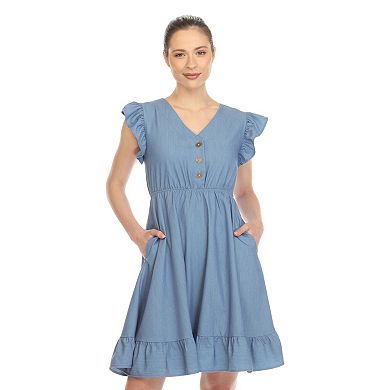 Women's Women's Ruffle Sleeve Knee-length Dress