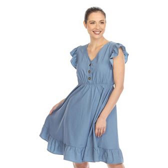 Women's Women's Ruffle Sleeve Knee-length Dress