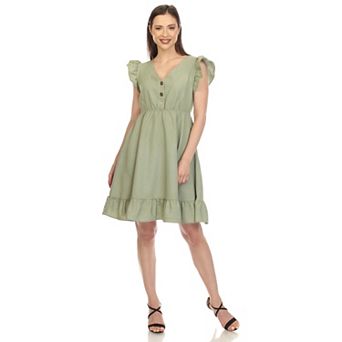 Women's Women's Ruffle Sleeve Knee-length Dress