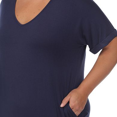 Women's Plus Size Short Sleeve V-neck Maxi Dress