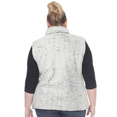 Women's Plus Size Zip Up Sherpa Vest