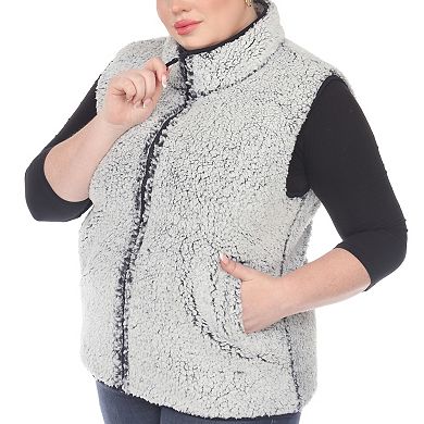 Women's Plus Size Zip Up Sherpa Vest