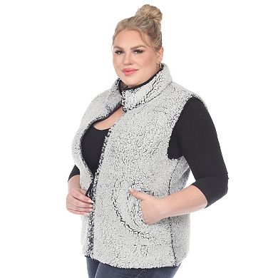 Women's Plus Size Zip Up Sherpa Vest