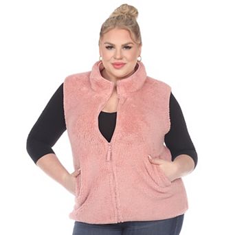 Women's Plus Size Zip Up Sherpa Vest