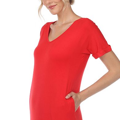 Women's Short Sleeve V-neck Maxi Dress