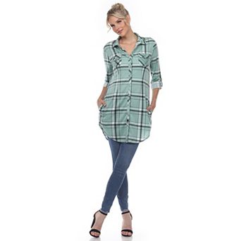 Women's Plaid Tunic Shirt
