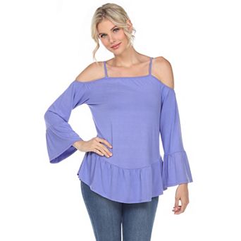 Women's Cold Shoulder Ruffle Sleeve Top