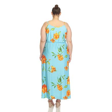 Women's Plus Size Floral Strap Maxi Dress