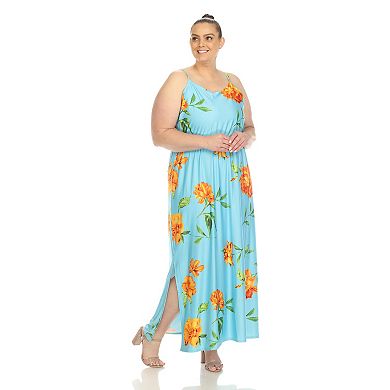 Women's Plus Size Floral Strap Maxi Dress