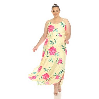 Women's Plus Size Floral Strap Maxi Dress