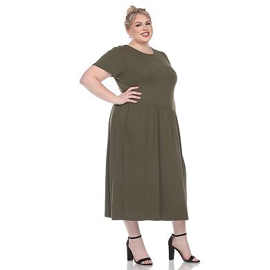 Women's Plus Size Short Sleeves Maxi Dress