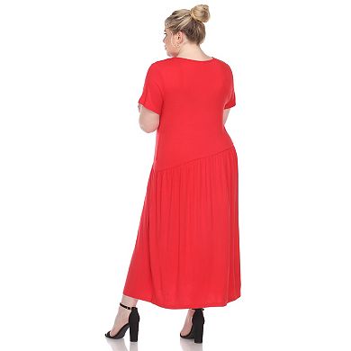 Women's Plus Size Short Sleeves Maxi Dress