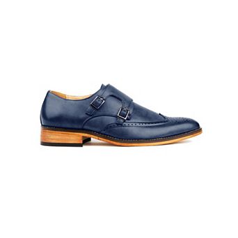 Gino Vitale Men's Monk Strap Brogue Dress Shoes