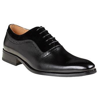 Gino Vitale Men's Lace Up Medallion Toe Dress Shoes