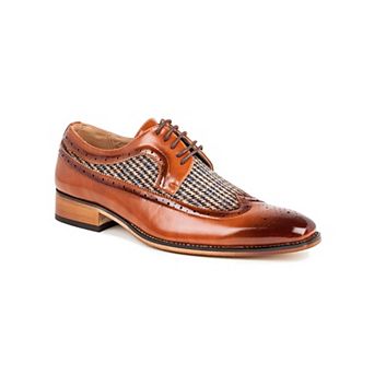 Gino Vitale Men's Wing Tip Brogue Two Tone Shoes