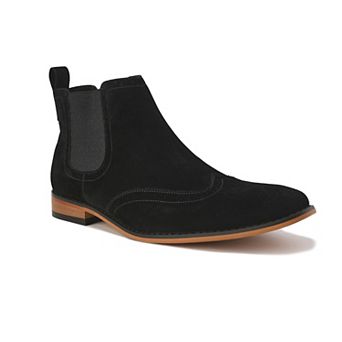 Gino Vitale Men's Slip On Wing Tip Chelsea Boots