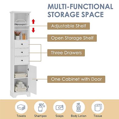 Merax Freestanding Storage Cabinet With 3 Drawers