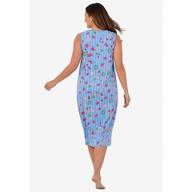 Dreams & Co. Plus Size Long Sleeveless Sleepshirt