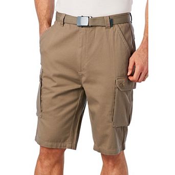 KingSize Men's Big & Tall 12 Side Elastic Cargo Short With Twill Belt